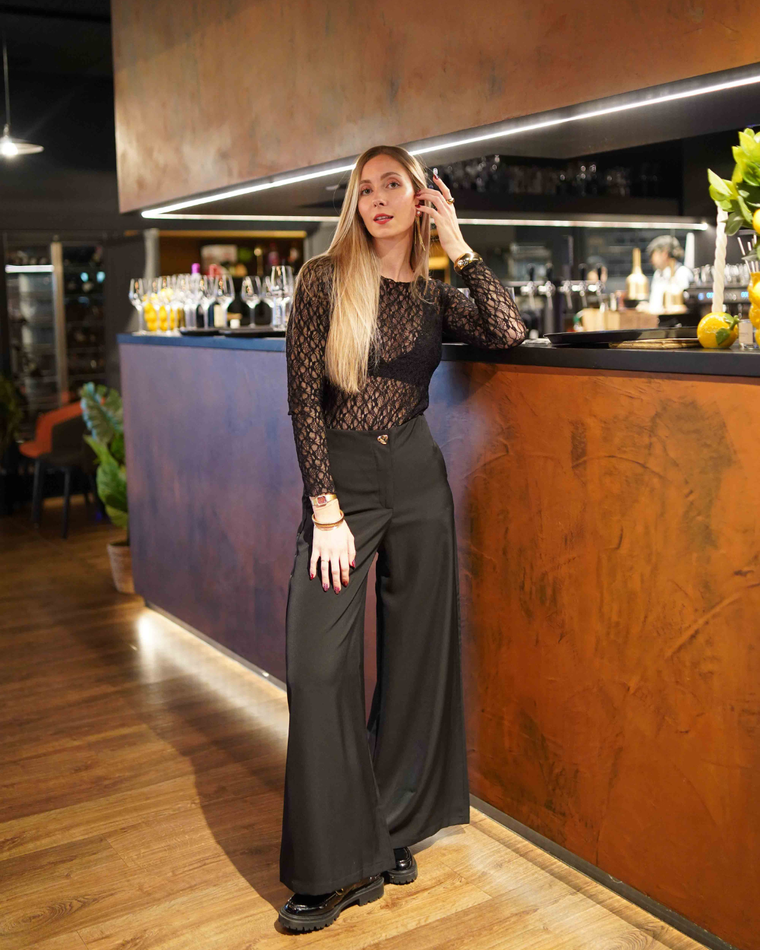 Pantalon évasé Minuit